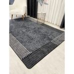 Gri-Siyah Jüt Sisal Görünüm Kaymaz Taban Yolluk Halı - Gri - Siyah - 100 x 200 cm
