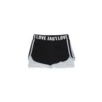 GRİ-SİYAH Kız Çocuk Love Yazılı Lastikli İkili Şort 5 Yaş