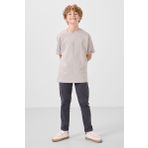 Gri Standart Fit Dokuma Hafif Esnek Chino Erkek Çocuk Pantolon - 11272