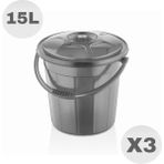 Gri Su Kovası / Temizlik Kovası 15 Lt 3 Adet - Yeşil