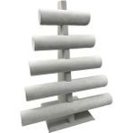Gri Süet Kumaş Beş Kademeli Bileklik ve Saat Sergileme Standı 45/34 cm - Antrasit