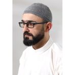 Gri Super Namaz Dantel Detayli Orme Orlon Namaz Takkesi