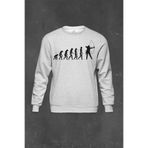 Gri Sweatshirt Evolution Human Evrim Yay Ok Okçu Baskılı Unisex Sweat Gri