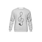 Gri Sweatshirt I Love Music Sol Anahtarı Kulaklık Walkman Baskılı Unisex Sweat Gri