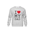Gri Sweatshirt I Love My Dad Babalar Doğum Günü Hediye Baskılı Unisex Sweat Gri