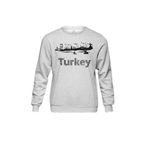 Gri Sweatshirt İstanbul Eminönü Kız Kulesi Ayasofya Türkiye Turkey Baskılı Unisex Sweat Gri