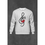 Gri Sweatshirt Metallica Müzik Nota Sol Anahtarı Music Baskılı Unisex Sweat Gri