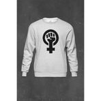Gri Sweatshirt Özgürlük Eylem Güçlü Kadın Hakları Feminizm Baskılı Unisex Sweat Gri