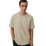 Gri Tencel TM Lyocell Basic Tişört Loose Fit/Bol Rahat Kesim 0612266-70146 Gri-70146 M