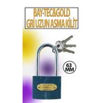 Gri Uzun Asma Kilit Bay-Tec & Gold 63 Mm 3 Anahtarlı