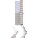 Gri ve Beyaz Erkek Babet Çorap 12 Çift - 00-Beyaz
