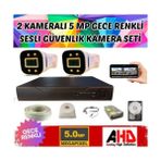 Grifin Soft 2 Kameralı 5mp Işıklı Gece Renkli Sesli 250 GB HDD Dahil Ahd Güvenlik Seti- ST-25250