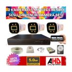 Grifin Soft 3 Kameralı 5mp Işıklı Gece Renkli Sesli 2 Tb HDD Dahil Ahd Güvenlik Seti- ST-352B