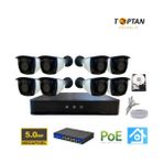 Grifin Soft 5mp 1440P 8 Kameralı 250GB Harddisk Dahil Ip Poe Güvenlik Kamerası Seti - ST-58250