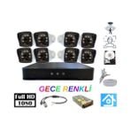 Grifin Soft 5mp Lens 2mp 1080P Warm LED 8 Kameralı 500GB Harddisk Dahil Güvenlik Kamerası Seti - ST-28500W