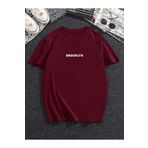GRİLAND Bordo Unisex Brooklyn Baskılı Oversize T-shirt