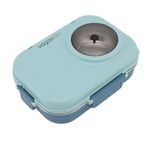 Grille Design Lunch Box Tek Katlı – Çorba Kaseli - Paslanmaz Çelik Sefer Tası – 1100 Ml. (Mavi)