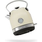 GRILL'O GRILL’O GR601 Retro Kettle 1.7L 2200W Çelik Gövde Analog Isı Göstergeli Su Isıtıcı - Bej