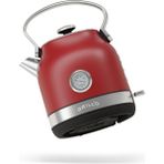 GRILL'O GRILL’O GR601 Retro Kettle 1.7L 2200W Çelik Gövde Analog Isı Göstergeli Su Isıtıcı - Kırmızı