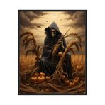 Grim Reaper's Harvest Art Poster Baskı, Perili Korkunç Ürkütücü Cadılar Bayramı Duvar Sanatı Resim Dekor Galerisi 29 (Azrail Hasadı, 8 x 10 inç, Çerçevesiz)