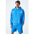 Grimelange Agassı Erkek Yumuşacık Kumaşlı Saks Mavi Sweatshirt