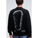 GRIMELANGE ALDEN Erkek Yuvarlak Yaka Göğsü Ve Sırtı Baskılı Relaxed Fit Siyah Sweatshirt