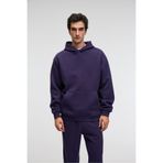 GRIMELANGE AMOS Erkek Yumuşak Kumaşlı 3 İplik Oversize Kapüşonlu Kanguru Cepli Mor Sweatshirt