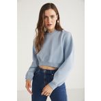 GRIMELANGE AMY Kadın %100 Organik Pamuk Mavi Sweatshirt