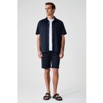 GRIMELANGE ARDIAN Erkek Comfort Fit Cepli Kordonlu Lastikli Bel Lacivert Şort & Bermuda