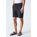 Grimelange Ardıan Erkek Comfort Fit Cepli Kordonlu Lastikli Bel Siyah Şort & Bermuda