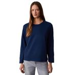 GRIMELANGE BASIL Oversize%100 Organik Pamuk Örme Uzun Kol T-Shirt, l, BASIL01112023, Lacivert, Kadın