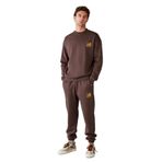 Grimelange Benji Erkek Yumuşacık Kumaşlı Nakışlı Kahverengi Eşofman Takımı, XL