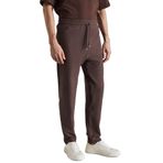 Grimelange Berthola Erkek Desenli Kumaş Regular Fit 3İplik İçi Organik Pamuklu Eşofman Altı, Acı Kahve, S