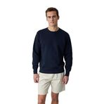 GRIMELANGE BONELL Erkek %100 Pamuk Relaxed Bisiklet Yaka Uzun Kollu Lacivert Sweatshirt