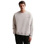 Grimelange Bryan Erkek Yumuşacık Kumaşlı 3 İplik Oversize Bol Kesim Yuvarlak Yakalı Baskılı Gri Sweatshirt, M