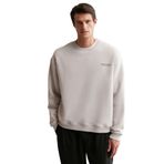 Grimelange Bryan Erkek Yumuşacık Kumaşlı 3 İplik Oversize Bol Kesim Yuvarlak Yakalı Baskılı Gri Sweatshirt, S