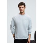 GRIMELANGE BRYAN Erkek Yumuşacık Kumaşlı 3 İplik Oversize Bol Kesim Yuvarlak Yakalı Baskılı Sweatshirt Grimelanj