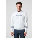 GRIMELANGE CAMDEN Erkek Önü Kolları Ve Sırtı Baskılı Oversize Fit Bisiklet Yaka Beyaz Sweatshirt