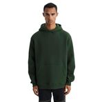 Grimelange Cartmel Erkek Organik Kumaşlı İçi Polarlı Yumuşacık Kanguru Cepli Kapüşonlu Sweatshirt, Koyu Yeşil, L