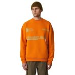Grimelange Cassy Erkek Organik Pamuklu Yumuşacık Baskı Detaylı Hardal Sweatshirt, XL