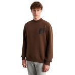 Grimelange Chasey Erkek Organik Pamuklu Dik Yaka Içi Polarlı Baskılı Acı Kahve Sweatshirt Acı Kahve Xl