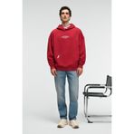 GRIMELANGE CLAY Erkek %100 Pamuk Kapüşonlu Çıtçıtlı Baskılı Cebi Süs Etiketli Kırmızı Sweatshirt
