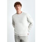 GRIMELANGE Danko Erkek Yumuşacık Bisiklet Yaka 3 Iplik Taş Rengi Sweatshirt