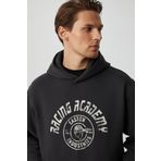 GRIMELANGE Edgar Erkek Yumuşacık Kapüşonlu Oversize Antrasit Sweatshirt