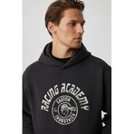 GRIMELANGE EDGAR Erkek%75 Pamuk%25 Polyester Yumuşacık Kapüşonlu Oversize Sweatshirt Antrasit