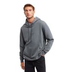 Grimelange Epic Erkek Yumusaçık Kumaşlı Kapüşonlu Kordonlu Regular Fit Nakışlı Açık Gri Sweatshirt, M