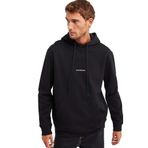 Grimelange Epic Erkek Yumusaçık Kumaşlı Kapüşonlu Kordonlu Regular Fit Nakışlı Siyah Sweatshirt Siyah 2Xl