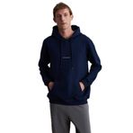 Grimelange Epic Erkek Yumusaçık Kumaşlı Nakış Detaylı Kapüşonlu Kordonlu Regular Lacivert Sweatshirt, L