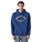 GRIMELANGE Erkek Lacivert Organik Kumaşlı, İçi Polarlı, Kanguru Cepli Kapüşonlu Sweatshirt, M