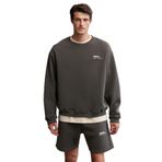 Grimelange Ernest Erkek Yumuşacık Kumaşlı Oversize Fit Yuvarlak Yakalı Baskılı Sweatshirt, Gri, S